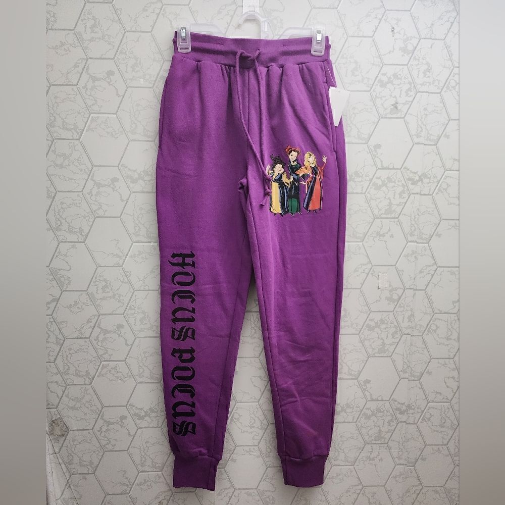 Disney Hocus Pocus Sweatpants Purple Jogger Draw String Trouser
